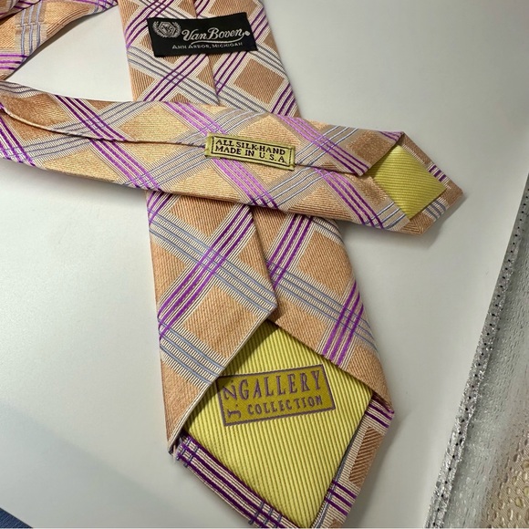 J. Z. Richards Gallery Collection Silk Plaid Classic Tie by Van Boven - Picture 2 of 6
